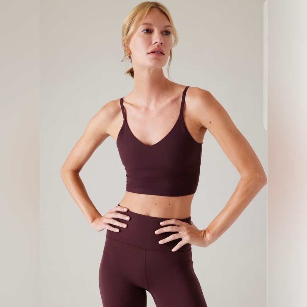 Athleta Deep Burgundy Elation Long Line Bra